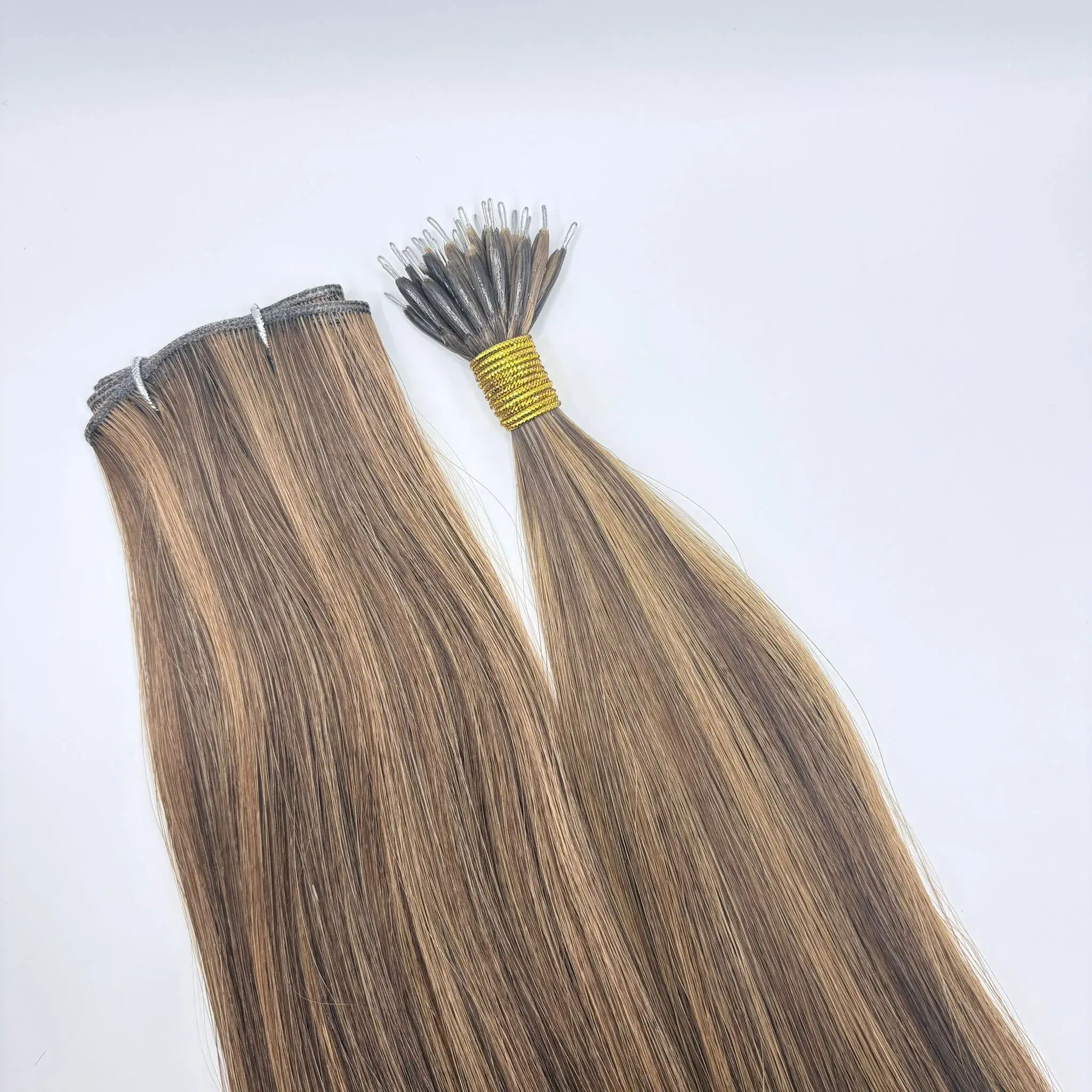 Nano Rings – 4-8 Mix Caramel Hair Extensions